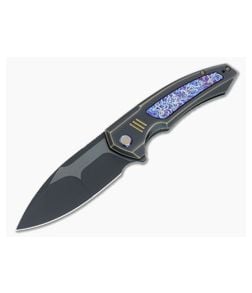 WE Knives Hyperactive Vanax Black Folder Flamed Titanium Inlays WE23030-4 - WE-WE23030-4 1