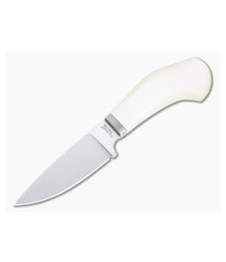 LionSteel Willy EDC Fixed Blade White Micarta Handle Satin M390 Drop Point WL1-MW - LS-WL1-MW 1