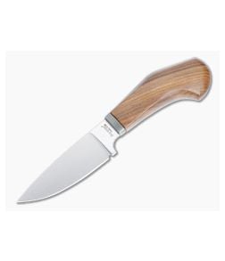 LionSteel Willy EDC Fixed Blade Santos Wood Handle Satin M390 Drop Point WL1-ST - LS-WL1-ST 1