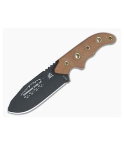 TOPS Wilderness Guide 4.0 Black 1095 Tan Canvas Micarta Fixed Blade WSG-4 - TP-WSG-4 1