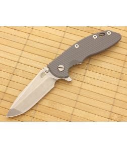 Hinderer Knives XM-18 3.5" Battleship Gray Spanto Flipper S35VN - HK-XM-18GRY-35SPF 1