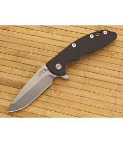 Hinderer Knives XM-18 3.5" Stonewash Spanto Flipper Black G10 - HK-XM18-35-002 1