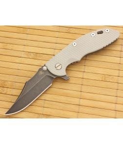 Hinderer Knives XM-18 3.5" DLC Bowie Flipper Gray Working Finish Frame #1 - HK-XM18-35-027 1