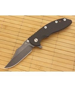 Hinderer Knives XM-18 3.5" DLC Bowie Flipper Black Working Finish Frame - HK-XM18-35-031 1