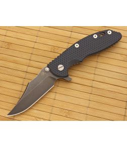 Hinderer Knives XM-18 3.5" DLC Bowie Flipper Blue-Black Working Finish Frame - HK-XM18-35-033 1