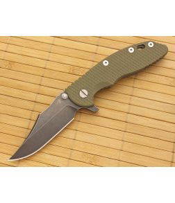 Hinderer Knives XM-18 3.5" DLC Bowie Flipper OD Green Working Finish Frame - HK-XM18-35-035 1