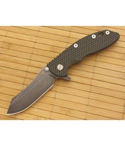 Hinderer Knives XM-18 3.5" DLC Skinner Flipper Green-Black Working Finish Frame - HK-XM18-35-039 1