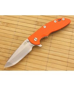 Hinderer Knives XM-18 3.5" Stonewash Spanto Flipper Orange G10 - HK-XM18-35-050 1