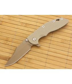 Hinderer Knives XM-18 3.5" FDE DLC Bowie Flipper Sand Working Finish Frame - HK-XM18-35-053 1