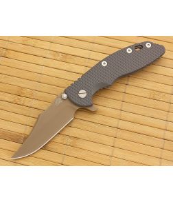 Hinderer Knives XM-18 3.5" FDE DLC Bowie Flipper Gray Working Finish Frame - HK-XM18-35-054 1