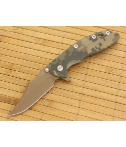 Hinderer Knives XM-18 3.5" FDE DLC Bowie Flipper Camo Working Finish Frame - HK-XM18-35-056 1
