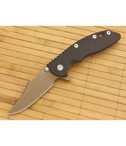 Hinderer Knives XM-18 3.5" FDE DLC Bowie Flipper Black Working Finish Frame - HK-XM18-35-057 1