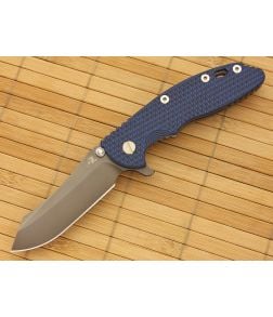 Hinderer Knives XM-18 3.5" Anthracite DLC Skinner Flipper Blue/Black G10 - HK-XM18-35-062 1