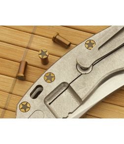 Hinderer Knives XM-18 3.5" Titanium Handle Nut Set of 3 Bronze Star - HK-XM18-35-NUTS-BRZ-STR 1