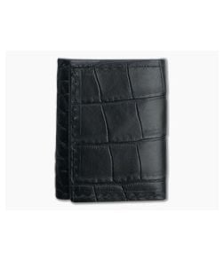 Yoder Leather Company Black Alligator Trifold Wallet - YLC-017 1