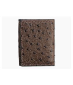 Yoder Leather Company Brown Ostrich Trifold Wallet - YLC-018 1