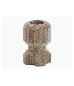 ZeroFeud x RGT Lil Nuke Bead Brown Canvas Micarta Lanyard Bead ZF006 - ZF-ZF006 1