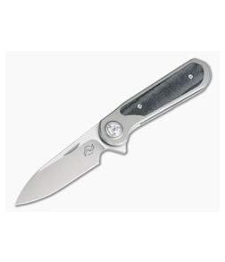 Liong Mah Design Zulu Black Canvas Micarta Titanium Frame Lock Flipper M390 - LMD-ZULU-BCM 1