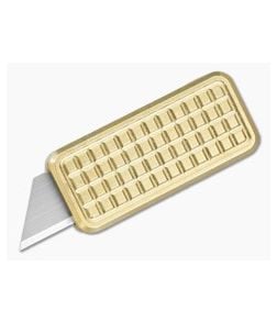Rivery Zero V2 Grenade Pattern Brass Manual OTF Utility Knife (2.68" Closed) - RIV-ZV2-BRASS-GRENADE 1