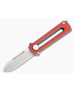 D Rocket Design Zr BarloX Stonewashed M390 Red G10 Zirconium Manual OTF Knife - DRD-0052 1