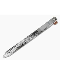 Maverick Customs Flipper Universal Pen Smooth Cerakote Aluminum Black over White Splatter Finish Butterscotch Micarta Flipper EDC Pen - MAV-005 1