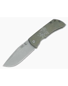 McNees Knives Mac 2 3.5" (GEN 2) Atomic Green and Bronze Be Nice Drop Point - MNK-006 1
