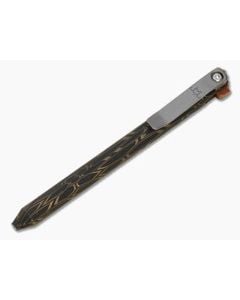 Maverick Customs Flipper Universal Pen Smooth Cerakote Aluminum Gold Laser Engraved Finish Butterscotch Micarta Flipper EDC Pen - MAV-008 1