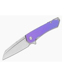 MachineWise Mojave #1390 Light Purple Grenade Anodized Titanium Lightwash S90V Wharncliffe Frame Lock Flipper (3.45") - MCW-008 1