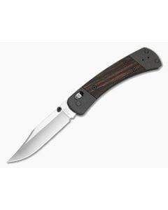 Buck 110 Folding Hunter Dark Gray Aluminum Macassar Ebony MagnaCut Crossbar Lock Knife (3.75" Blade) 0110BRS18 - BU-0110BRS18 1