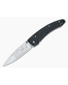 MCusta Tsuchi Large Black Hammered San Mai Damascus VG10 Frame Lock Folder 0114BD - MC-0114BD 1