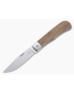 Boker Plus Bonfire Trapper Satin D2 Bubinga Wood Liner Lock Front Flipper 01BO181 - BO-01BO181 1