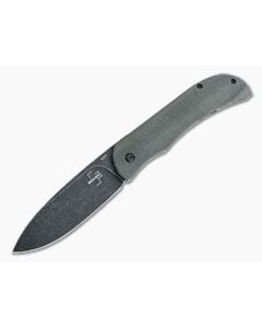 Boker Plus Exskelibur I Black Stonewashed D2 Green Micarta Frame Lock Front Flipper 01BO359 - BO-01BO359 1