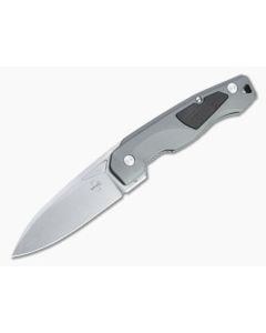 Boker Plus Aluma Flipper Manasherov Stonewashed D2 Gray Aluminum Folder 01BO463 - BO-01BO463 1