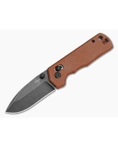 Boker Plus Rockstub 2.0 Brown Micarta Crossbar Lock 14C28N Black Stonewash Folding Knife (2.64" Blade) 01BP0051 - BO-01BP0051 1