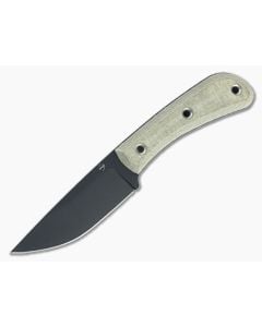 Boker Plus Little Rok Black SK85 Green Canvas Micarta Fixed Blade 02BO026 - BO-02BO026 1