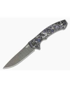 Zero Tolerance 0450MMC Damascus Blue/White Carbon Fiber - ZT-0450MMC 1