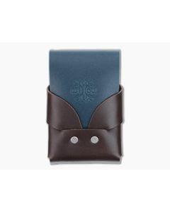 Willow Craft Goods Slim Swaddle Leather Wallet Dark Mahogany And Ocean Blue Colorway WCG-04 - WCG-04 1