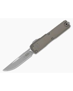 Microtech Ultratech Gen IV S/E Single Edge Natural Clear Gray Aluminum M390MK Apocalyptic OTF Automatic Knife (3.55" Blade) 11214-10APNC - MT-11214-10APNC 1
