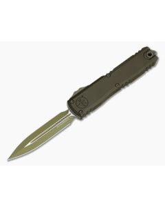 Microtech Ultratech Gen IV D/E Double Edge Magpul OD Green Cerakote Aluminum Standard M390MK Bazooka Green Cerakote OTF Automatic Knife (3.55" Blade) 11224-1MPOD-T10S21 - MT-11224-1MPOD-T10S21 1