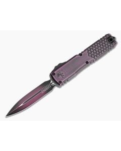 Microtech Ultratech Gen IV D/E Double Edge Half Tri-Grip Purple Abrasion Aluminum M390MK OTF Automatic Knife (3.55" Blade) 11224HT-1 PUAA - MT-11224HT-1PUAA 1