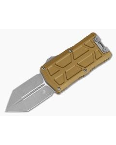 Microtech Exocet II Spartan Tan Aluminum M390MK Apocalyptic OTF Automatic Knife (2.20" Blade) 1155-10APTA - MT-1155-10APTA 1