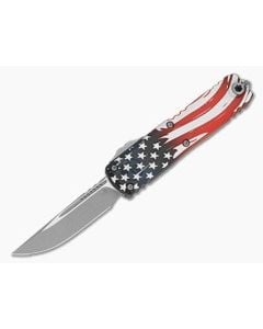 Microtech Signature Series UTX-85 Gen IV S/E Single Edge 250th Anniversary USA Flag M390MK Apocalyptic OTF Automatic Knife (3.12" Blade) 12314-10APS-4J250 - MT-12314-10APS-4J250 1
