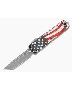 Microtech Signature Series UTX-85 Gen IV T/E Tanto Edge 250th Anniversary USA Flag M390MK Apocalyptic OTF Automatic Knife (3.12" Blade) 12334-10APS-4J250 - MT-12334-10APS-4J250 1