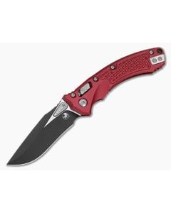Microtech Mini Amphibian RAM-LOK Merlot Red Frag Aluminum M390MK Black Manual Folding Knife (3.25" Blade) 137MRL-1FRMR - MT-137MRL-1FRMR 1