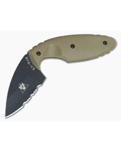 Kabar Small TDI Knife Coyote Brown Partially Serrated 1477CB - KA-1477CB 1