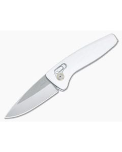 SOG One-Zero XR Lock Automatic White Aluminum Handles Satin S35VN Drop Point 15-73-02-57 - SOG-15-73-02-57 1
