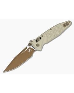 Microtech Socom RAM-LOK S/E Single Edge Champagne Gold Frag Aluminum M390MK Burnt Bronze Folding Knife (3.80" Blade) 160RL-1FRCG-C19Z23 - MT-160RL-1FRCG-C19Z23 1