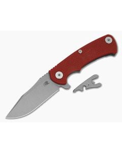 Hinderer Project X Clip Point Red G10 Battle Blue Titanium and Working Finish S45VN Folding Knife (3.66") - HK-1950 1