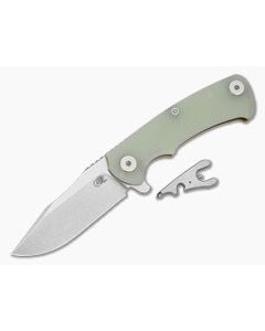 Hinderer Project X Clip Point Translucent G10 Bronze Anodized Titanium and Stonewash S45VN Folding Knife (3.66") - HK-1956 1