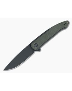 WE Knives Smooth Sentinel Black Stonewashed 20CV Green Micarta Inlaid Flipper WE20043-4 - WE-WE20043-4 1